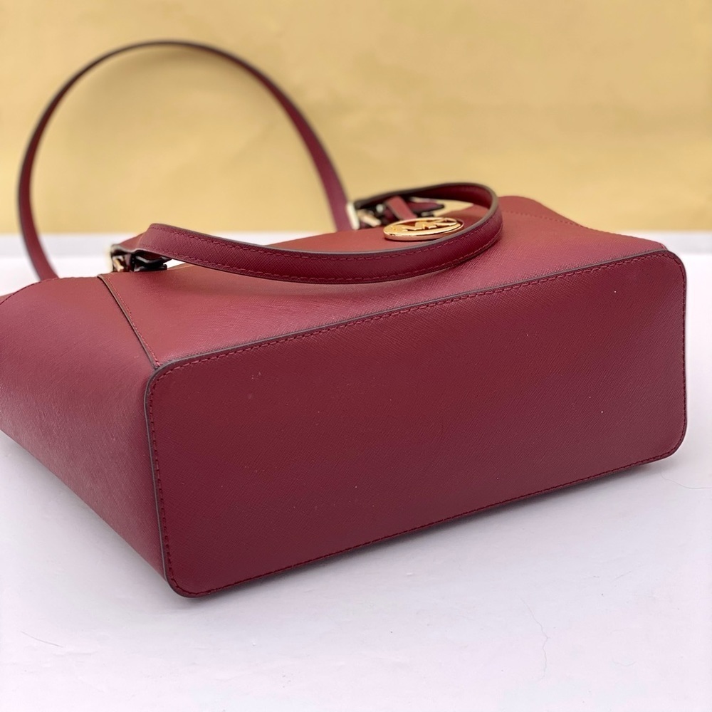 Michael Kors Large Charlotte Tote Shoulder Bag Dark Cherry - Picture 11 of 11
